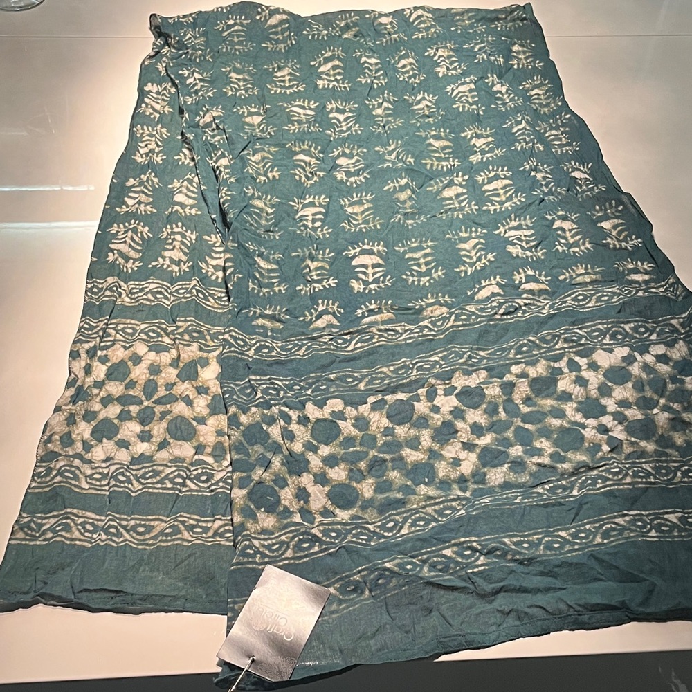 Chic Teal and White Patterned Swim Cover-Up